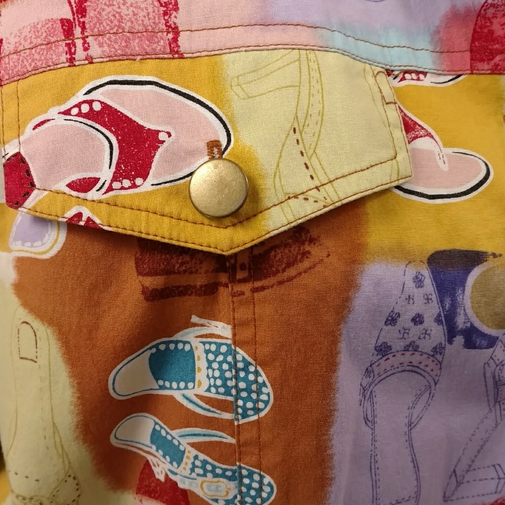 Shoe Print Colorful Spring Jacket Fun Lightweight - Picture 5 of 8